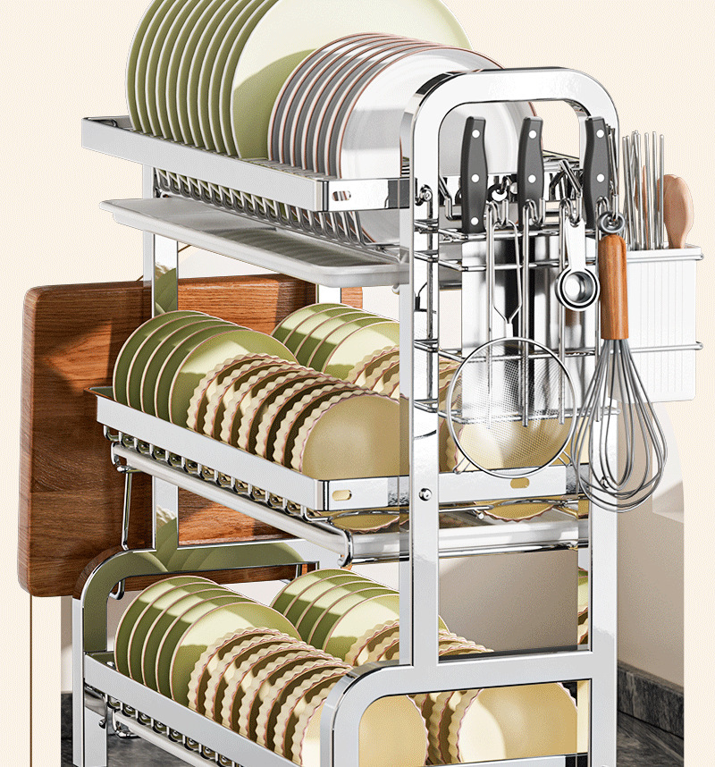 Wow, the multi-functional kitchen storage rack for draining dishes, the draining bowl rack, the storage rack for chopsticks and bowls, the knife rack, and the bowl cabinet storage pic 19