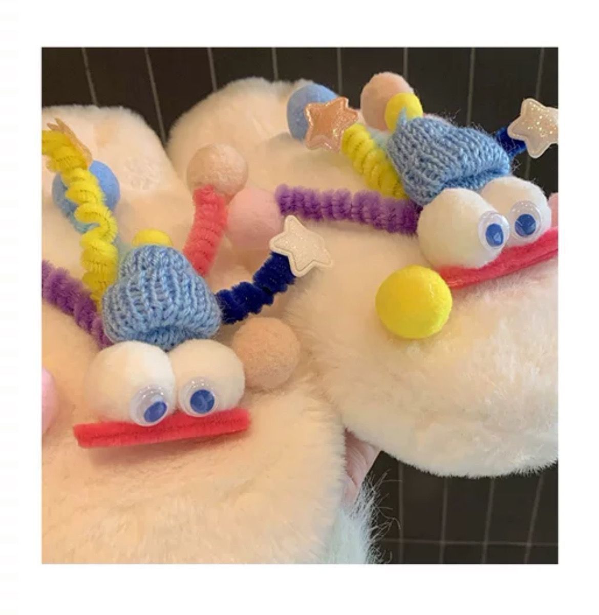 冬季可爱搞怪毛绒连指网红手套猫咪手套女保暖加厚防寒毛绒手套详情6