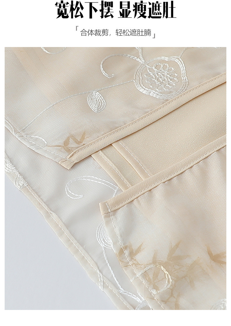 中老年人夏装假两件T恤女奶奶装夏季上衣中年妈妈七分袖雪纺小衫详情17