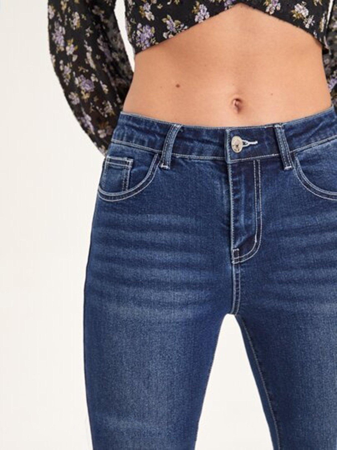 跨境亚马逊猫须牛仔长裤女喇叭裤2025新款简约舒适牛仔喇叭裤女详情8