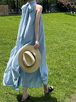 鹿西 法式蕾丝花边拼接连衣裙夏季V领气质波点收腰显瘦长裙子8677详情9