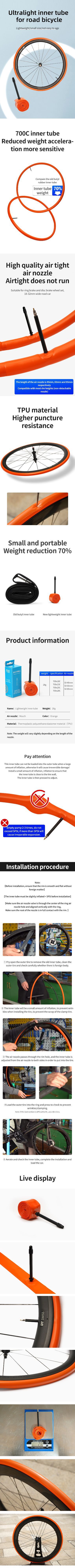 Rrskit Road mountain Blue box bicycle inner tube TPU wear-resistant tire repair pad Portable vacuum tire nozzle accessory pic 1