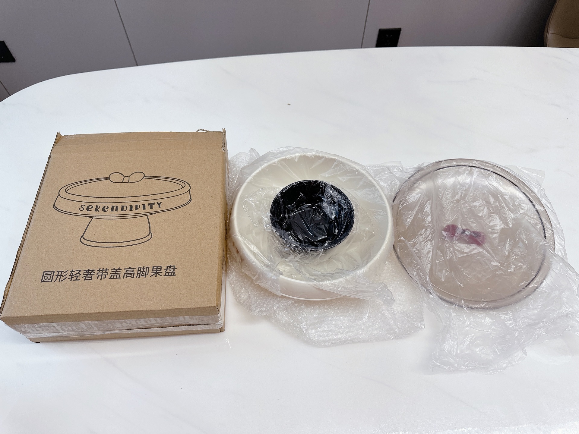 高脚水果盘客厅家用茶几零食摆放盘新款沥水果盆轻奢高颜值糖果盘详情24