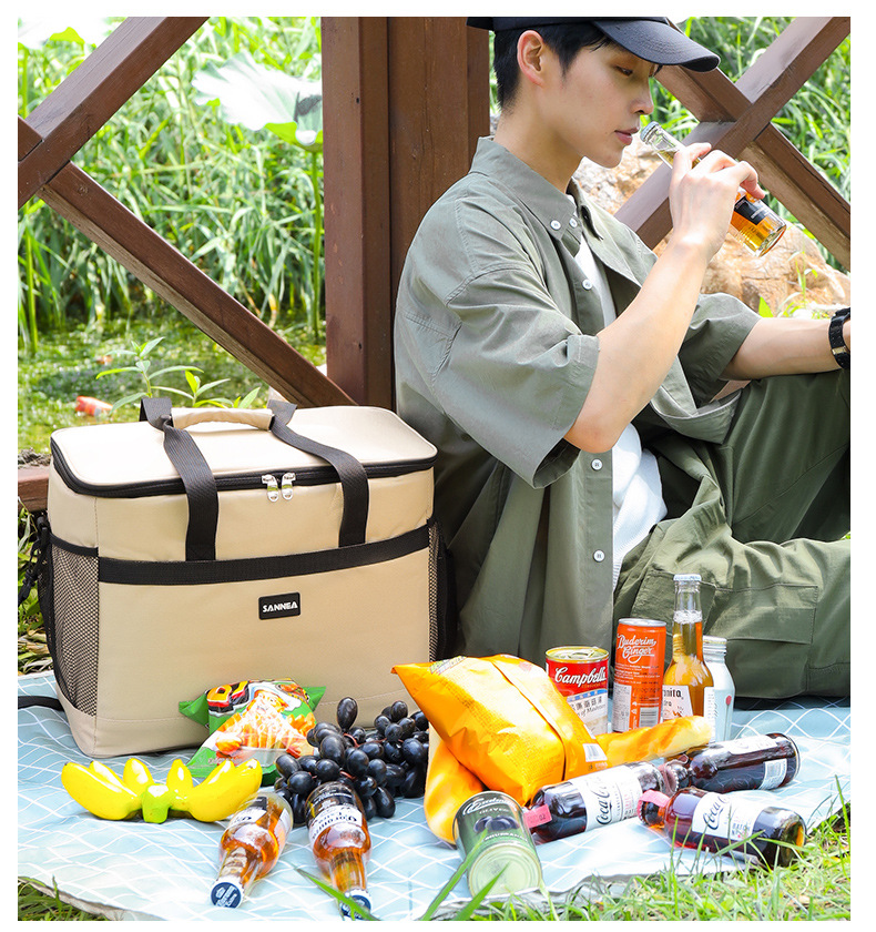 SANNE Cross-border Oxford cloth lunch box bags, hand-purified color takeout bags, outdoor picnic insulated and fresh-keeping bento ice packs pic 24