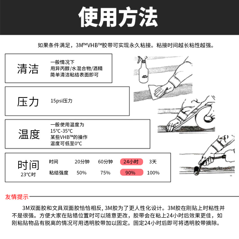 3m双面胶批发 可定制强力车家两用泡棉胶贴密封防水耐高温3M胶带详情13