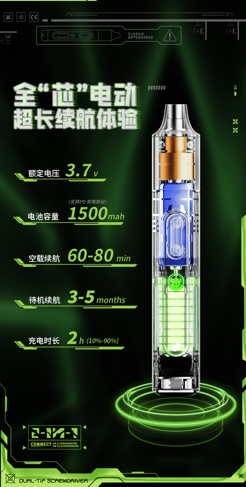 跨境新品JAKEMY手自一体带扭力多功能电动螺丝刀套装 JM-8196电批详情20