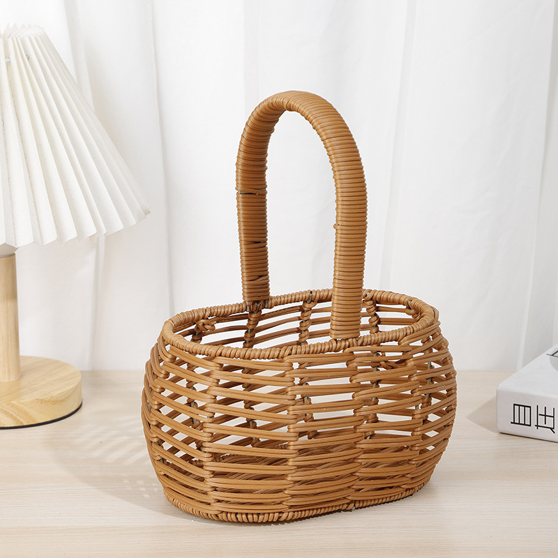 居家编织收纳篮儿童玩具塑料箱柳编置物筐收纳筐多功能整理箱详情5