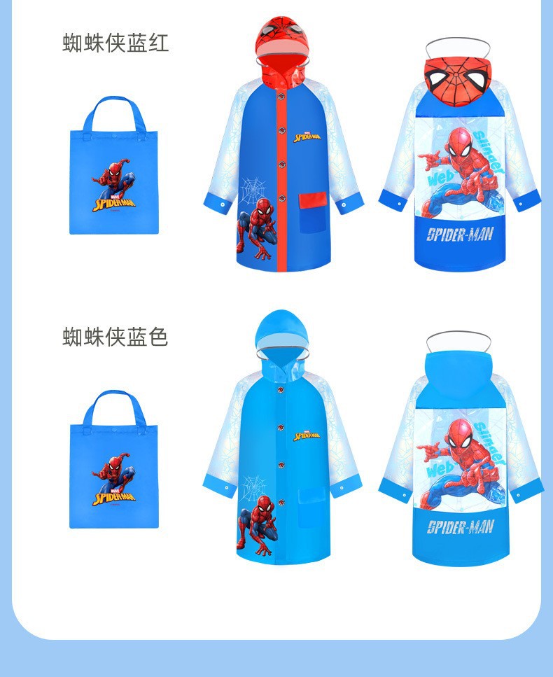 新品迪士尼儿童雨衣EVA拉链款雨披男女学生防水雨衣幼儿宝宝雨衣详情10