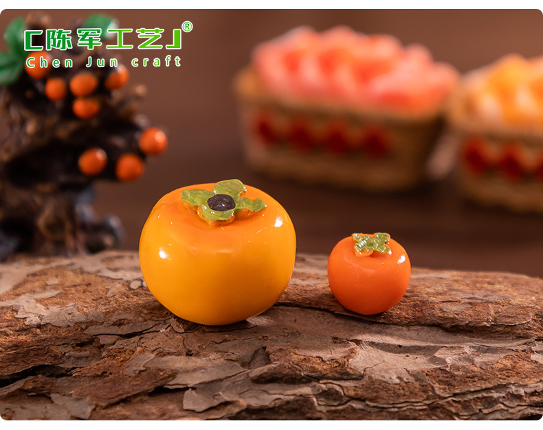 Micro-landscape creative simulation persimmon food play, persimmon as you wish, diy decorative blind bag accessories, mini miniature small ornaments pic 45