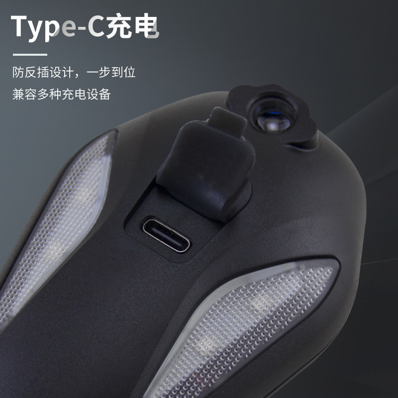 The new bicycle taillight LED warning light, charging outdoor cycling light, bicycle projection taillight pattern can be processed pic 4