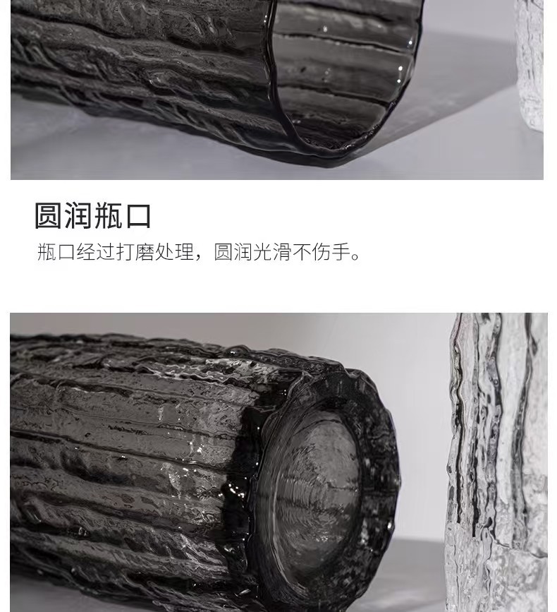 网红冰川纹花瓶ins风极冻花瓶家用客厅餐厅摆件插花干花瓶批发详情9