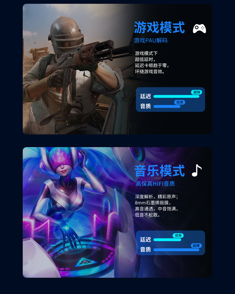 爱虎耳机X39电竞游戏耳机锌合金机身炫酷呼吸灯高音质电竞低延迟超长续航详情6