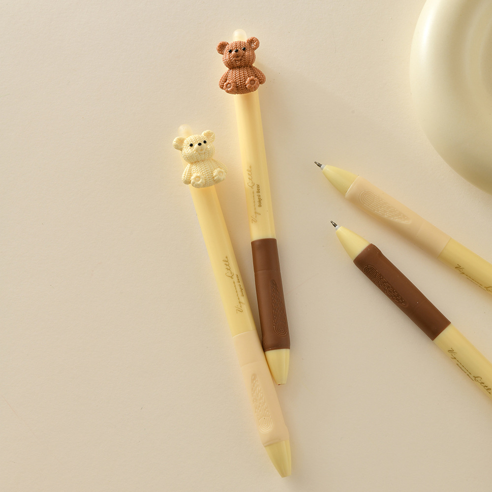 晨兮芝士小熊按动可擦中性笔软握晶蓝笔芯高颜值刷题笔ST头顺滑详情17