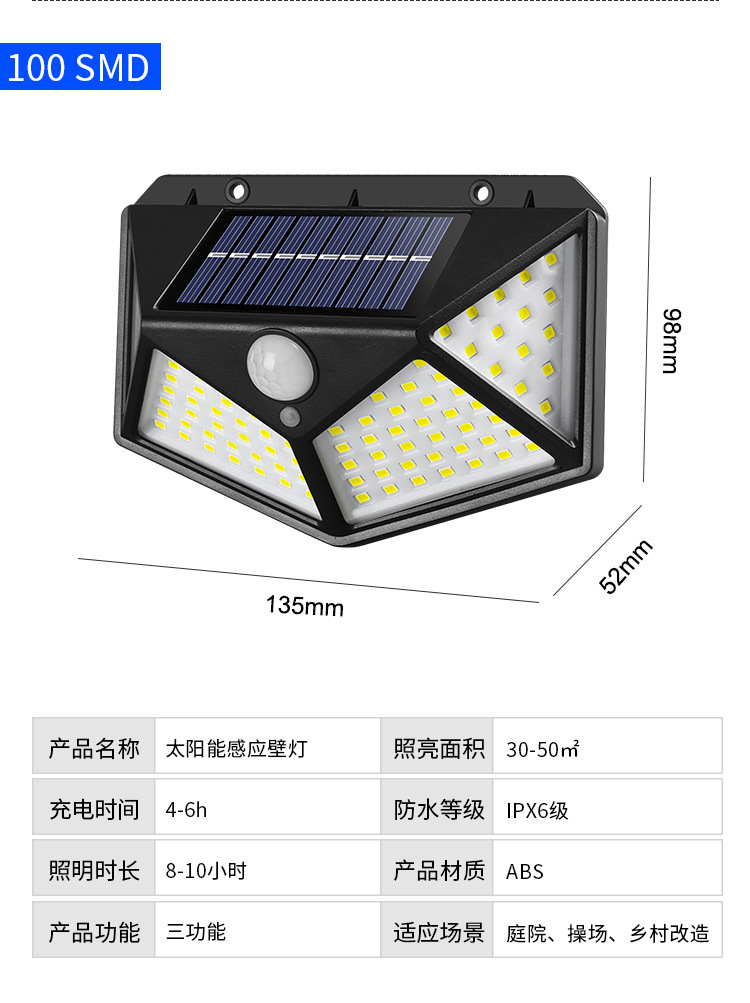Solar lamps, outdoor courtyard sensor street lamps, LED charging lighting lamps, household garden waterproof solar wall lamps pic 18