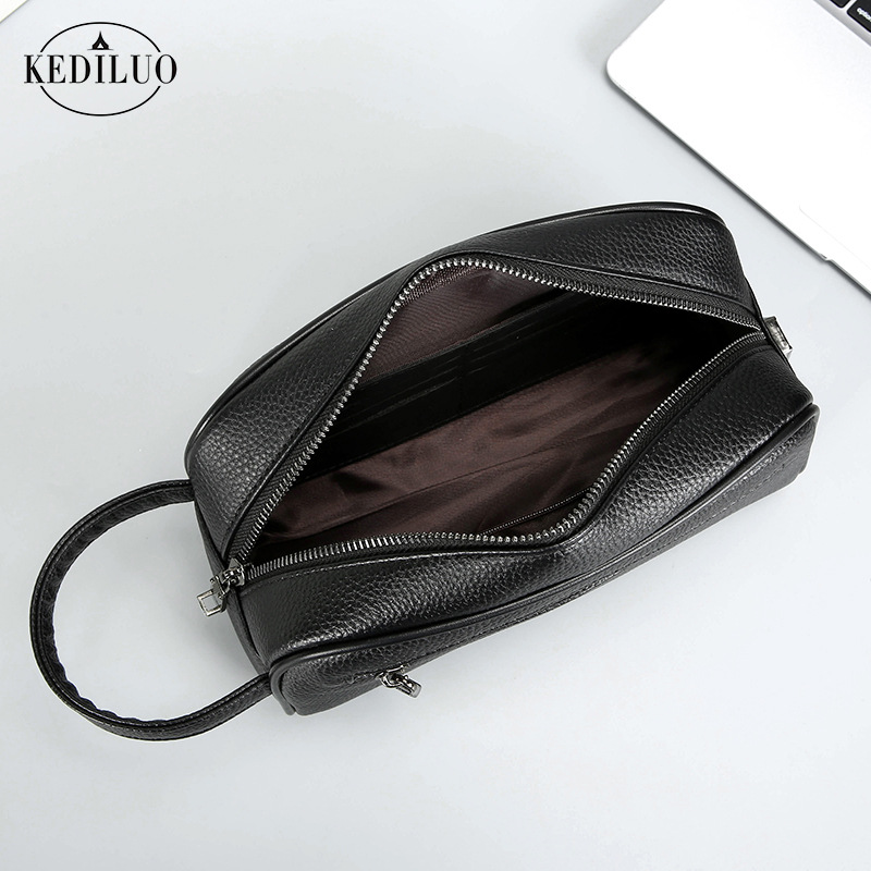 跨境新款男士手拿包密码锁大容量商务休闲手拎包软皮多口袋手包男详情35