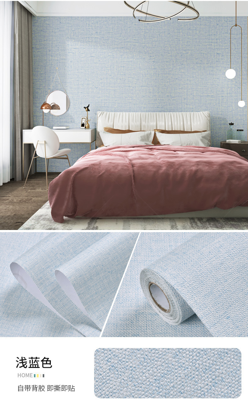 桌面贴纸肤感膜家具翻新防水防潮自粘墙纸衣柜门橱柜柜子改色贴膜详情28