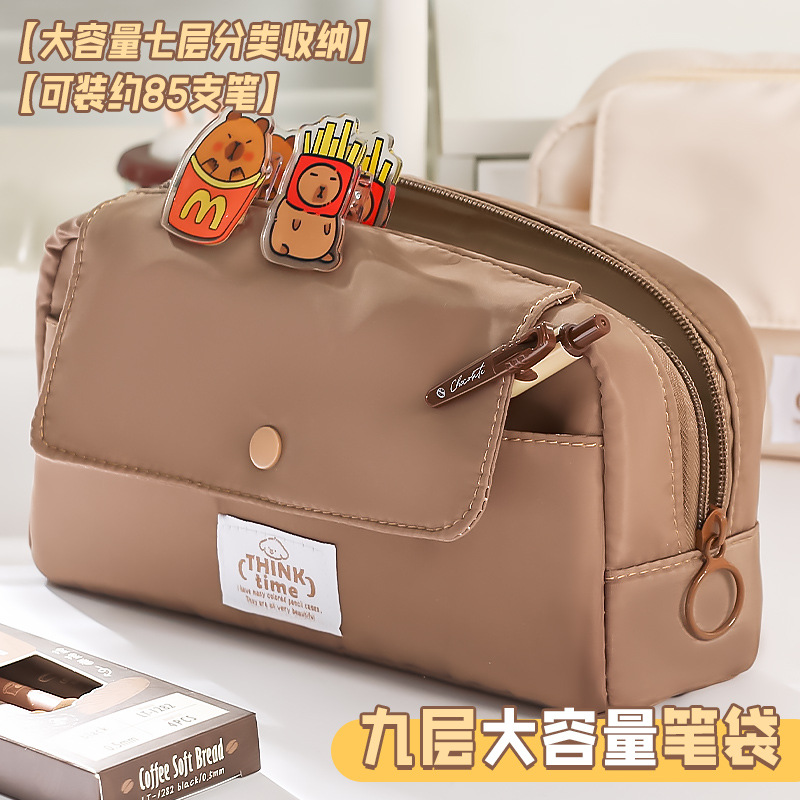 大容量透明笔袋美拉德大容量铅笔盒小学生新款多功能设计感文具袋详情1