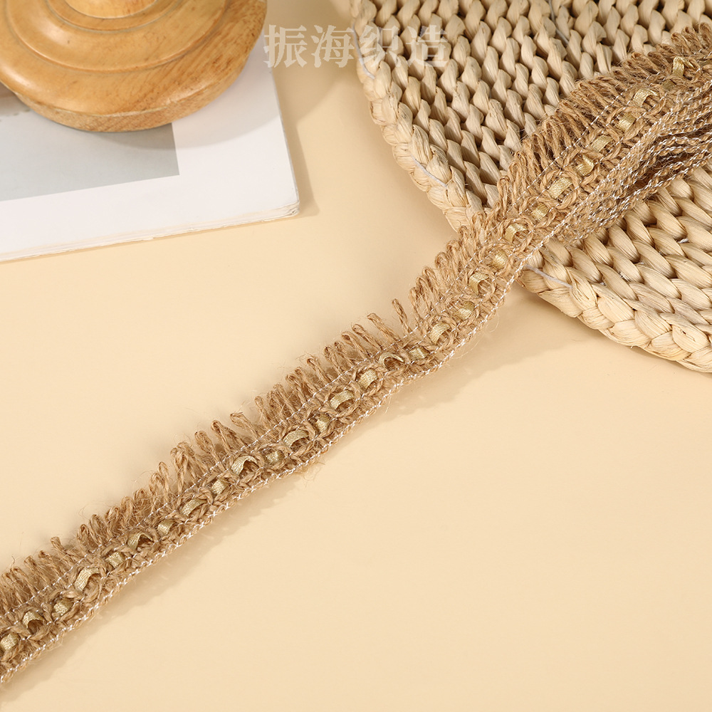 diy黄麻绳织带蝴蝶结蕾丝花边织带家纺家饰装饰黄麻蕾丝麻线花边详情14