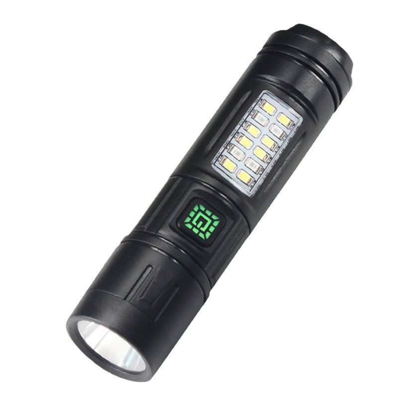 TY-9307迷你LED手电筒强光镭射炮带侧灯变焦充电应急长续航日用照明手握式电筒详情14