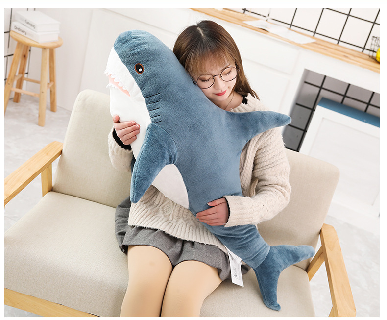 Amazon Ah Wu Shark pillow, plush toy, shark doll, Rag Doll, simulated sleeping doll, sofa cushion pic 13