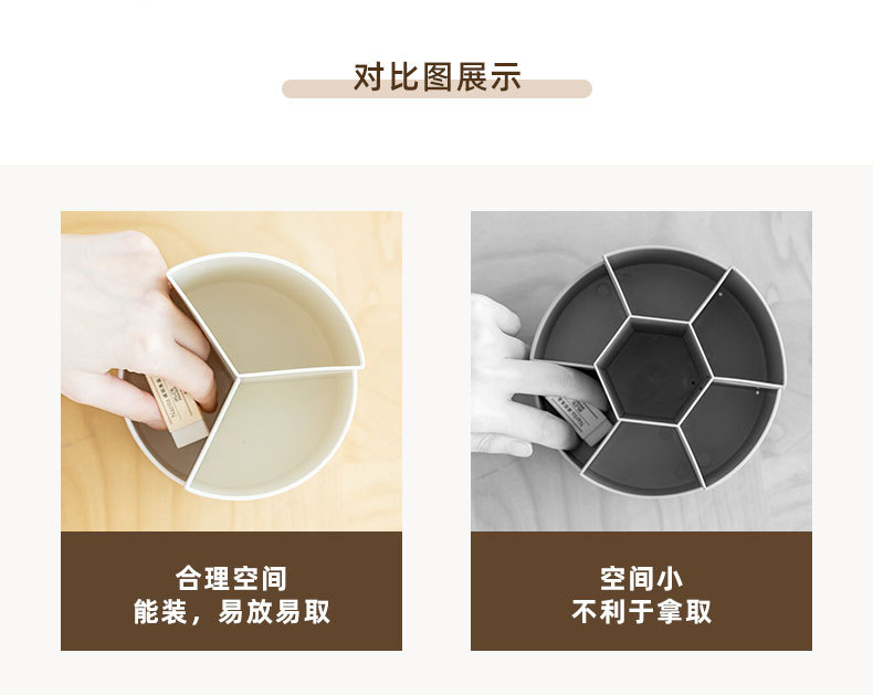 创意笔筒收纳盒桌面旋转笔桶置物架多功能杂物整理盒简约塑料笔架详情8