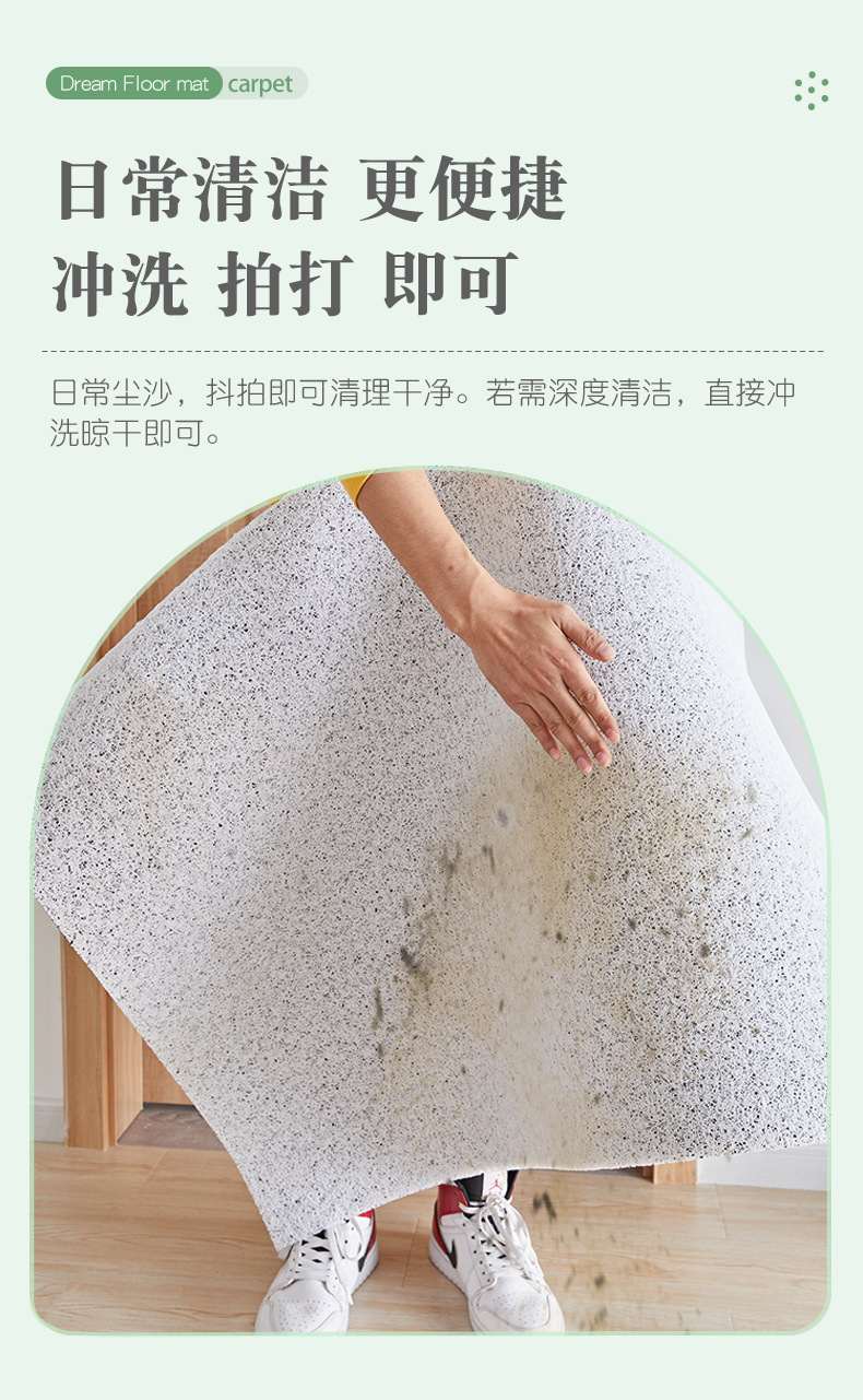 Nut platter silk ring floor mat for home entrance, cut-able PVC wear-resistant foot mat for scraping mud and soil, entrance floor mat pic 6