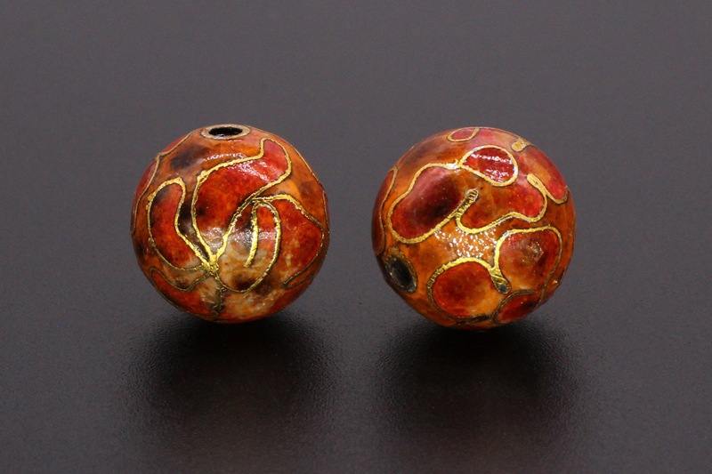Traditional copper-based cloisonne enamel jewelry accessory beads, cloisonne multi-specification polished round beads pic 34