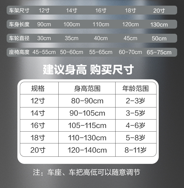 新款折叠儿童自行车12寸—20寸脚踏车男孩女孩儿童单车儿童自行车详情26