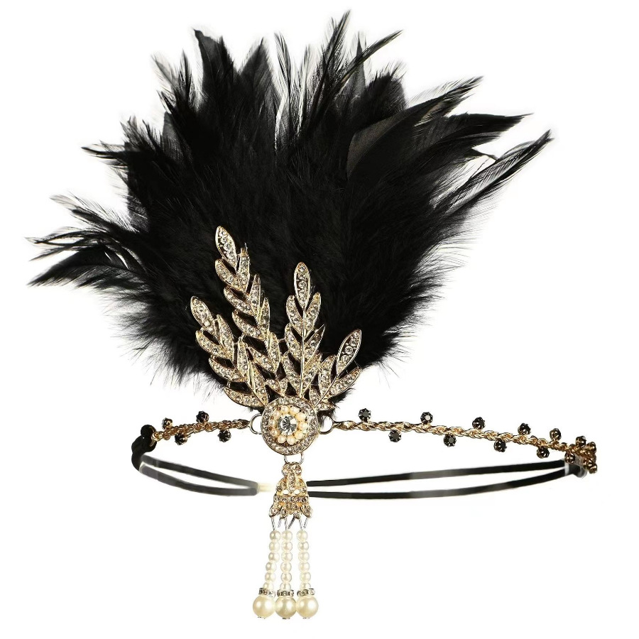 The black feather headband for the female Halloween party at the 1920s Masquerade is now in hot stock on Amazon pic 4