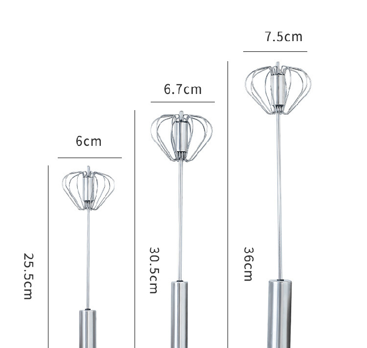 Baking tools: Egg beater, stainless steel thickened mixer, semi-automatic egg beater, manual mini silicone whipper pic 13