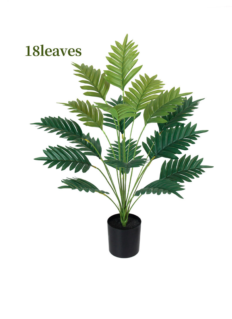 Cross-border artificial green plants, Chrysalidocarpus lutescens, palm leaf potted plants, indoor and outdoor home decoration, iron leaf artificial tree bonsai pic 12