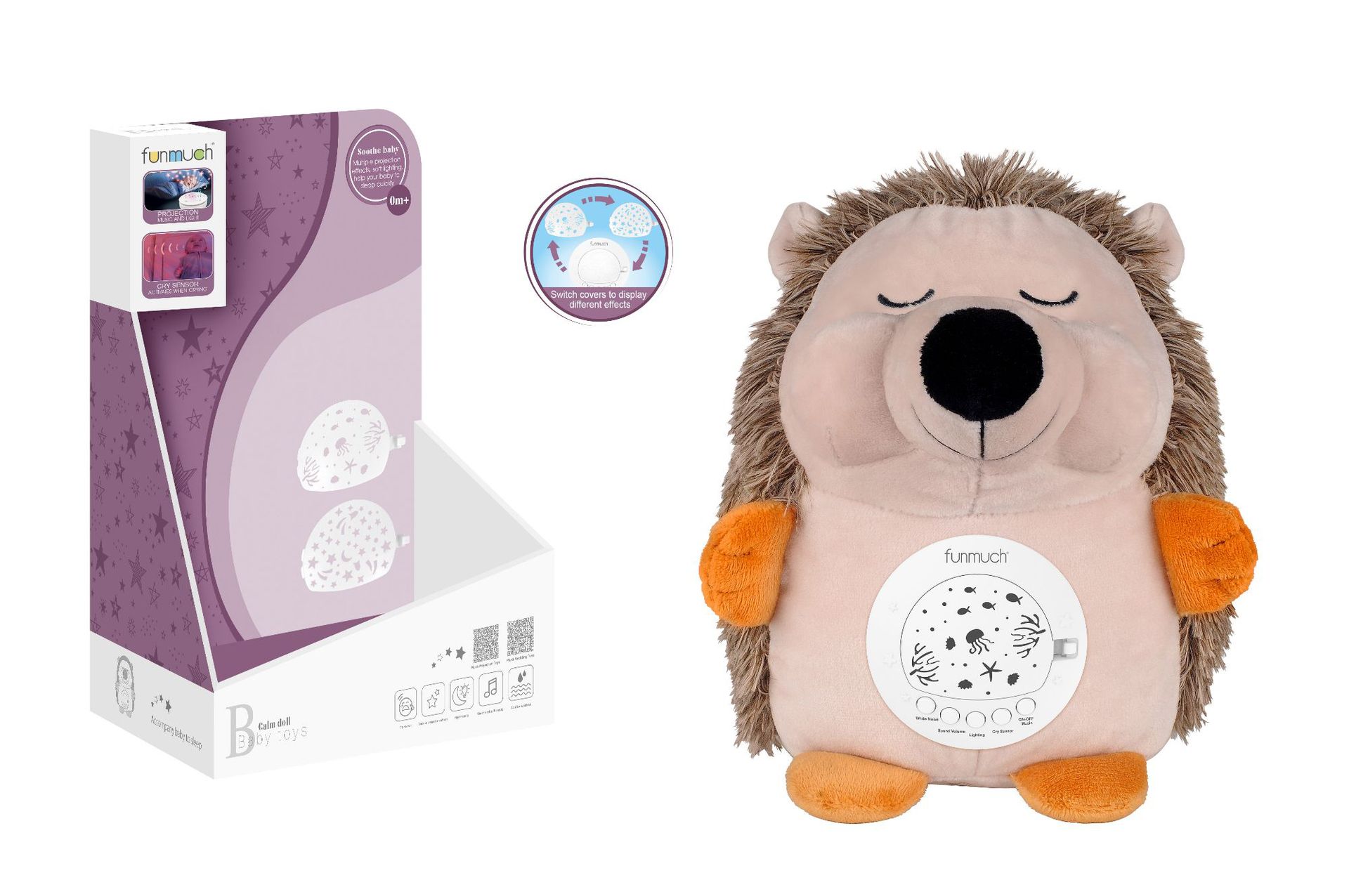 Cross-border infant and toddler soothing plush toys, creative projection night light music lullaby dolls, baby comfort toys pic 8