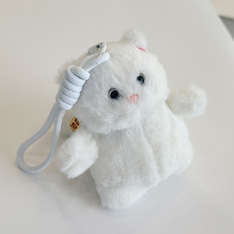 招财猫毛绒玩具公仔白色猫咪玩偶喵它崽可爱软萌猫咪送女生日礼物详情8