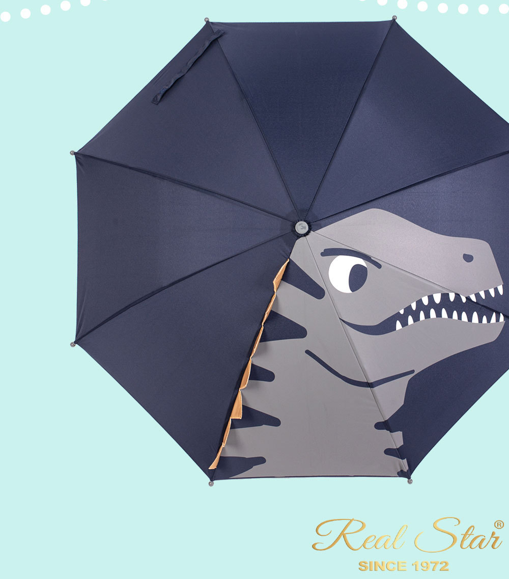 日式手动推拉式儿童长伞霸王龙恐龙独角马小孩幼儿园雨伞3D立体详情12
