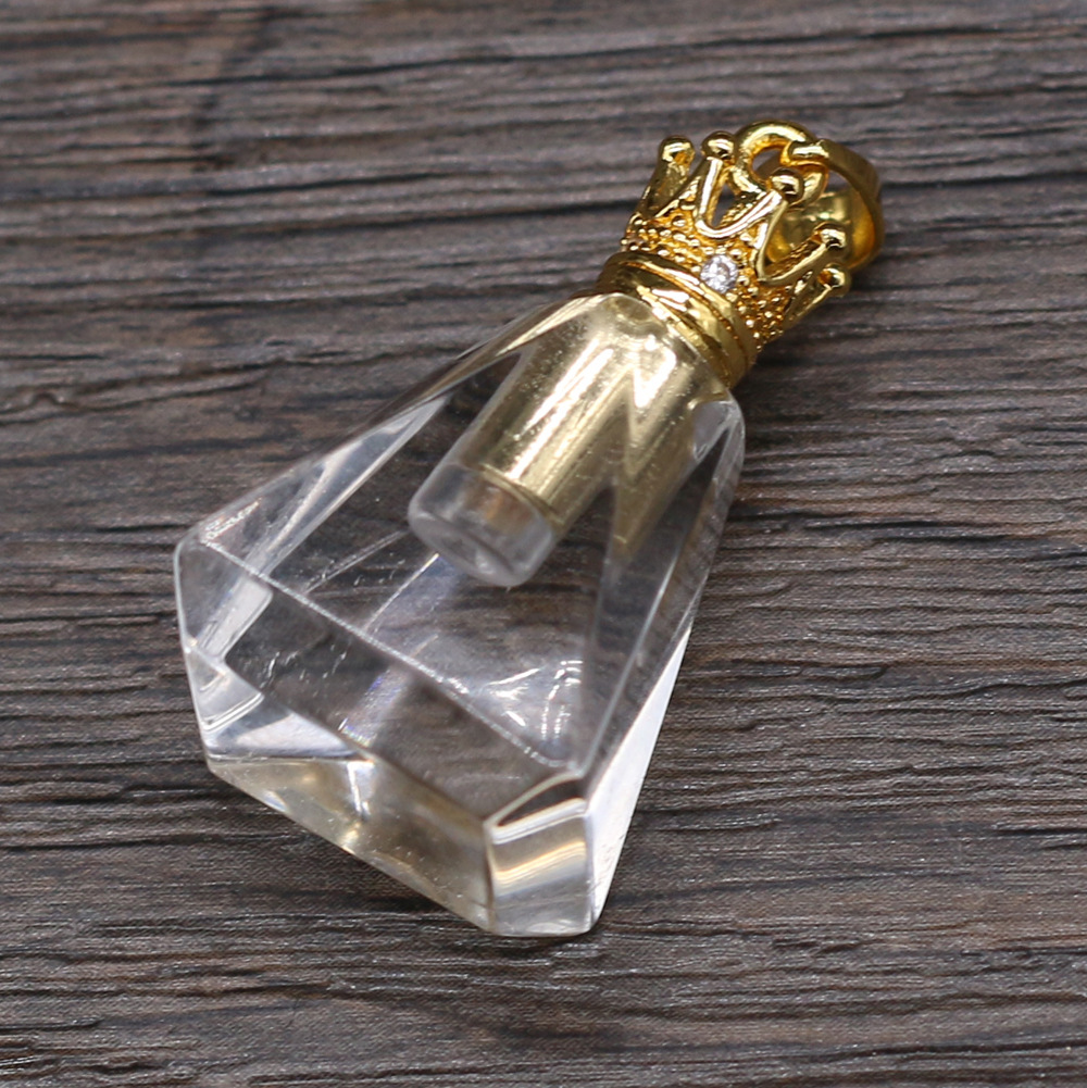 Exquisite natural semi-precious stone perfume bottles, white crystal, various shapes, DIY accessories, fashionable and exquisite wholesale production pic 89