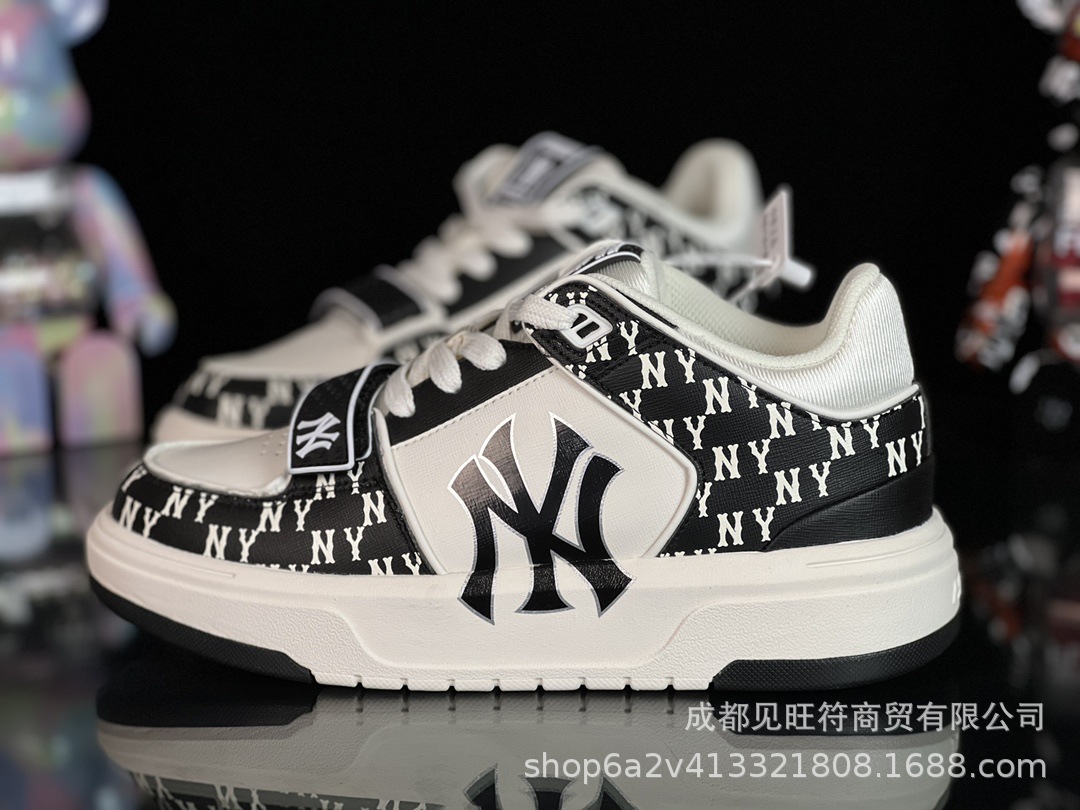 莆田纯原mlb老爹鞋学长鞋中帮NY大标洋基队厚底增高鞋6CM男女鞋详情5