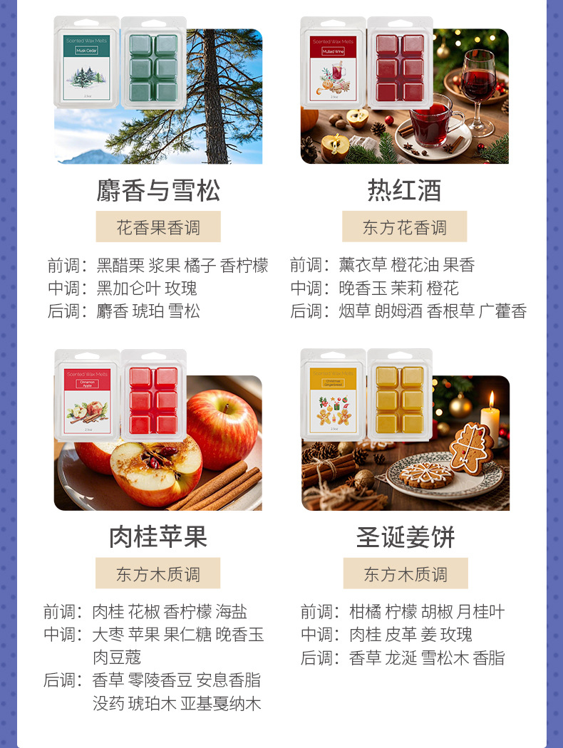 跨境爆款香薰蜡块大豆蜡DIY彩色系方块香氛蜡暖蜡器专用香薰蜡烛详情2