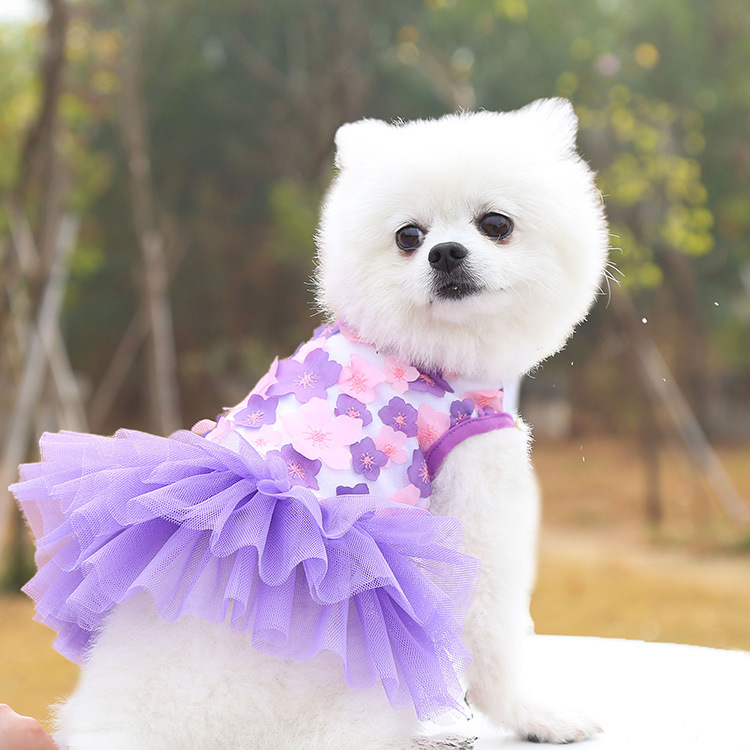 Pet dog, cat, Teddy, bichon Frise, peach blossom skirt, clothes, dog clothing, pet supplies manufacturer wholesale fashionable, comfortable and cute pet skirts pic 9