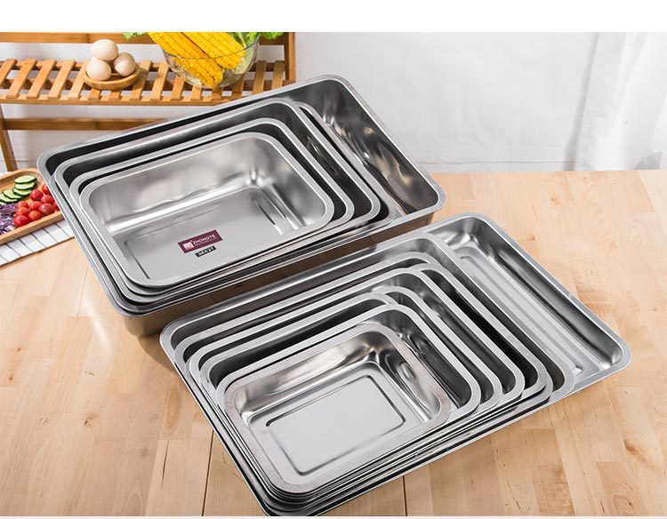 箐旺304不锈钢盘商用长方形托盘 饺子盘子烤鱼盘蒸饭盘方盘烧烤盘详情17