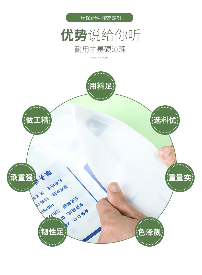 四指袋塑料手提袋服装礼品化妆品平口包装袋图文店医院眼镜店购物袋详情3