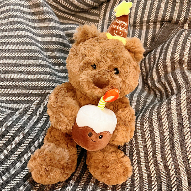 Set Cake Bear plush toy, cute girl sleeping companion, soothing bear doll, hug bear birthday gift pic 5