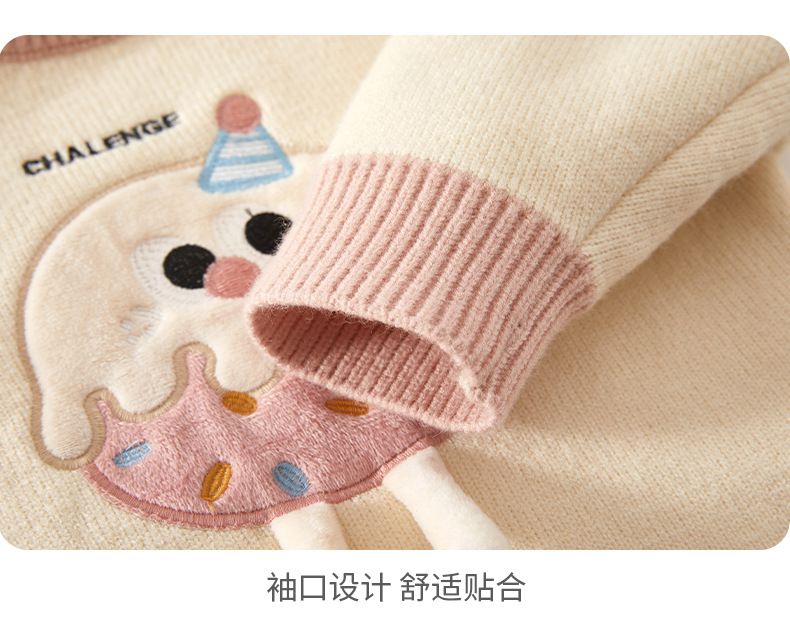 女童毛衣秋冬款新款洋气宝宝针织上衣加绒加厚童装儿童打底衫冬装详情5