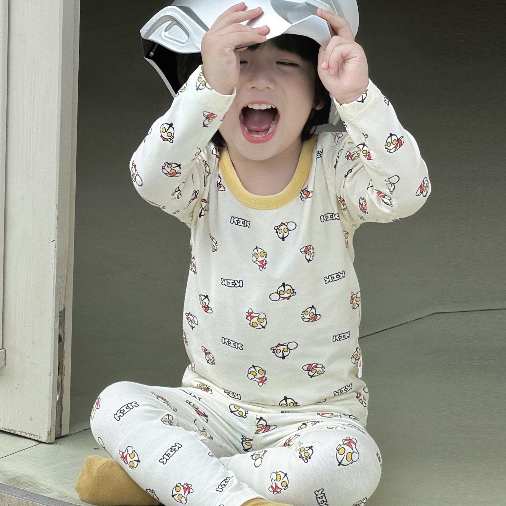 A类纯棉男女童宝宝秋季家居服内衣套装韩版无感印花睡衣秋衣秋裤详情3