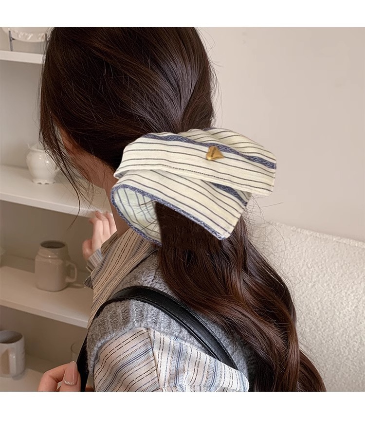复古方形条纹大肠发圈女秋冬扎头发低马尾发绳高弹力耐用头绳皮筋详情25