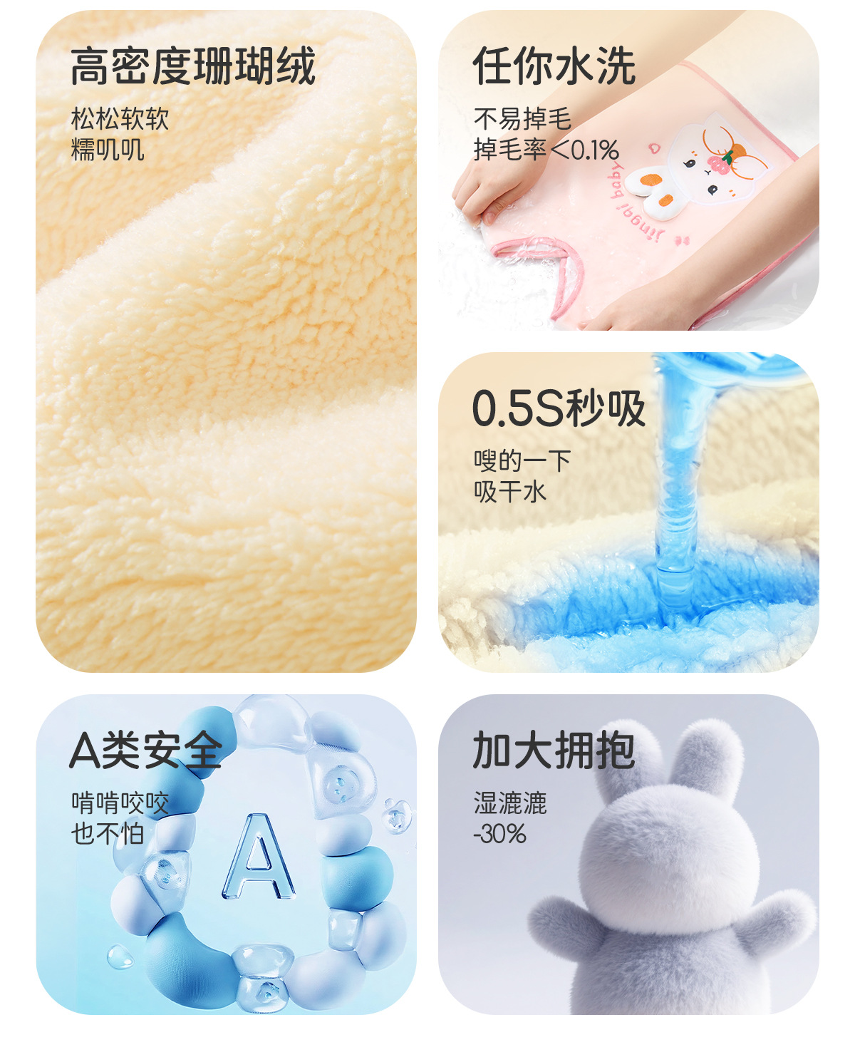 婧麒儿童洗漱巾宝宝洗脸刷牙防水围兜毛巾多功能不湿衣漱口巾大号详情6