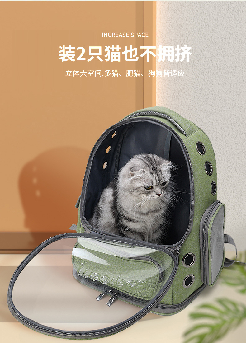 Portable and breathable cat bags for going out, space pet cabin, double-shoulder cat backpack, cat cage, dog and cat schoolbag, cat supplies pic 6