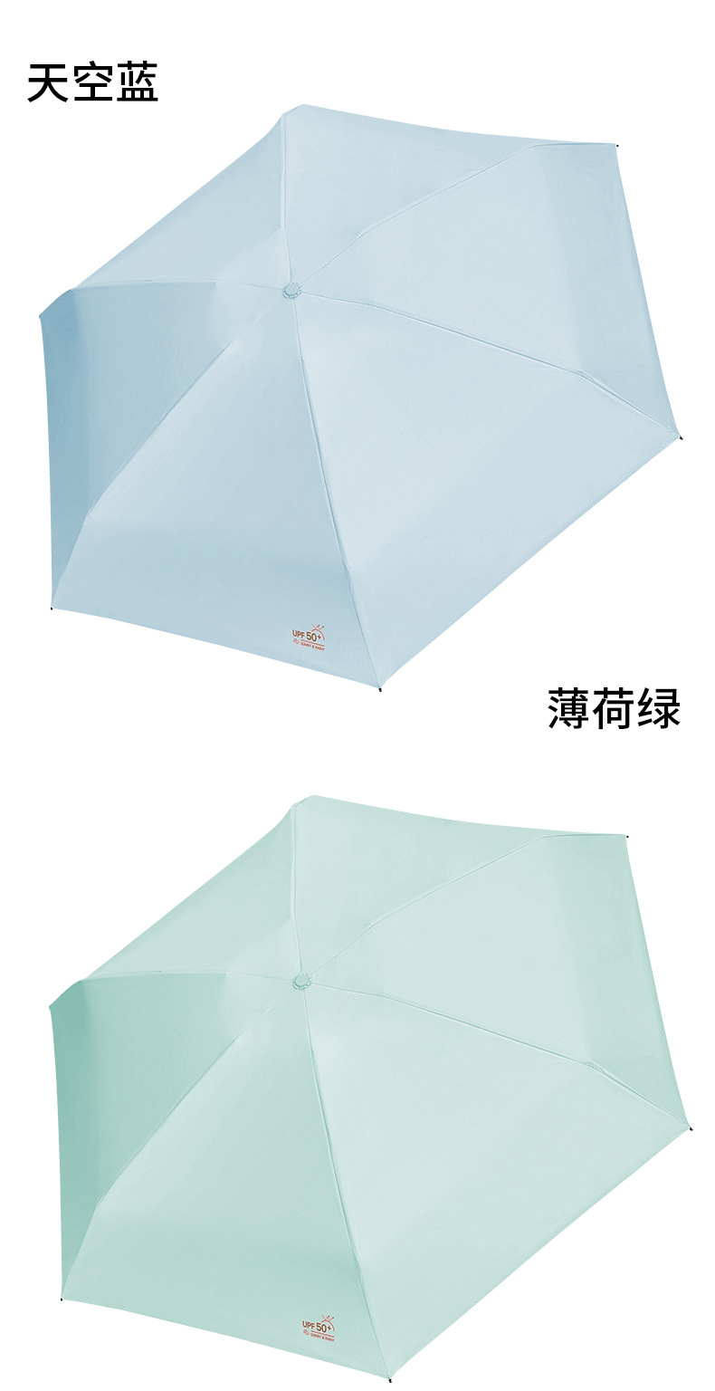 超轻羽毛伞五折迷你伞黑胶防晒伞防紫外线遮阳伞晴雨两用太阳伞详情10