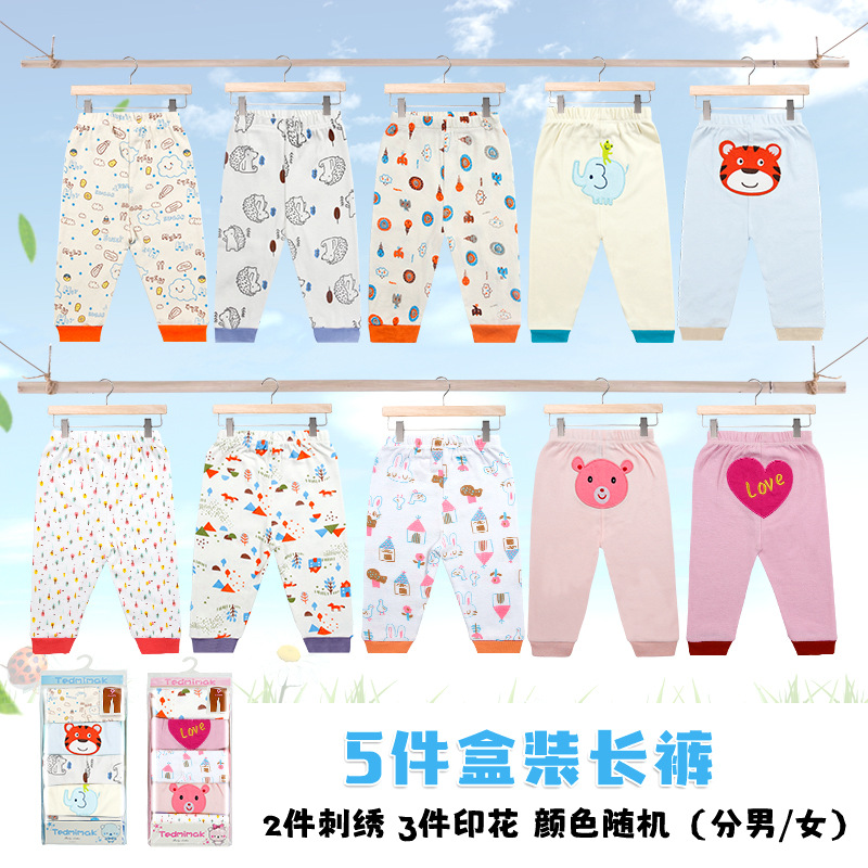 2024工厂外贸批发夏季新款可爱男童女童裤子婴幼儿卡通pp纯棉长裤详情7