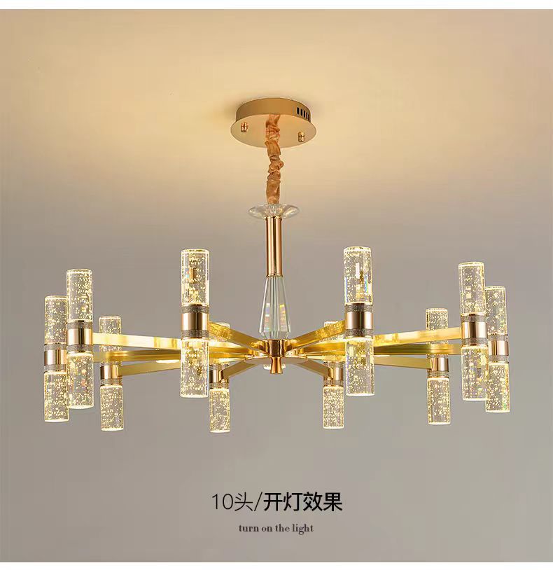新款现代简约轻奢气泡柱水晶客厅吊灯高档大气全屋别墅餐厅卧室灯详情11
