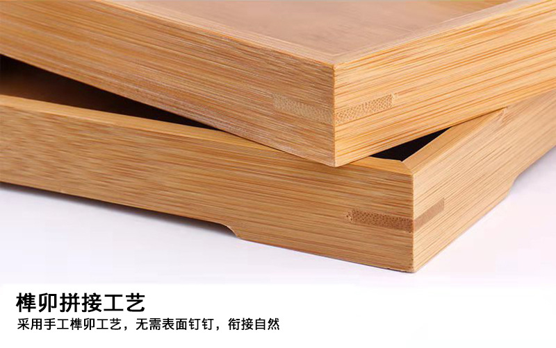 Rectangular bamboo and wood trays, tea cups with handles, hotel restaurant trays, double-eared wooden plates for pastries and bread pic 8
